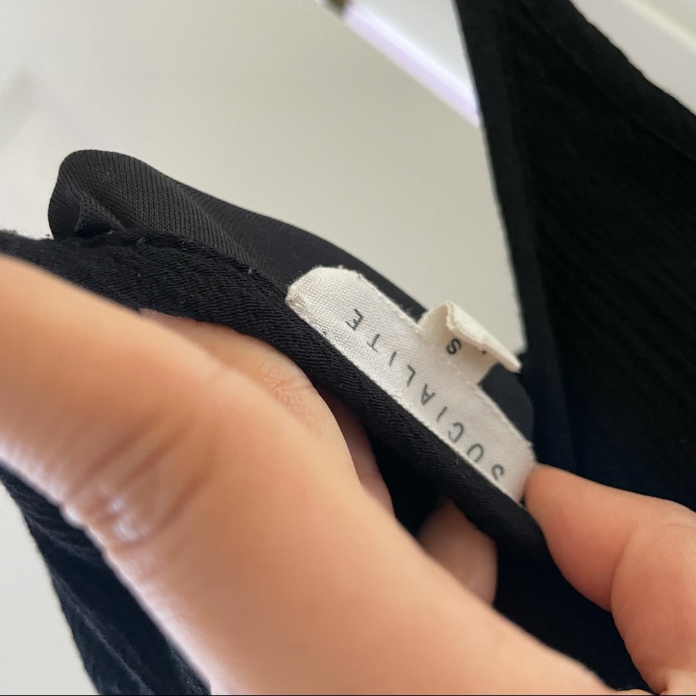 cute tiered black dress with tie sides